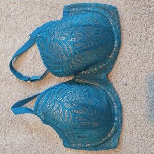 Thirdlove Women's Feather Lace Demi Bra in Ocean Teal
